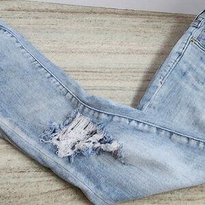 DEAR JOHN Joyrich Skinny Distress Light Wash 5 Pocket Denim Jeans Size 26